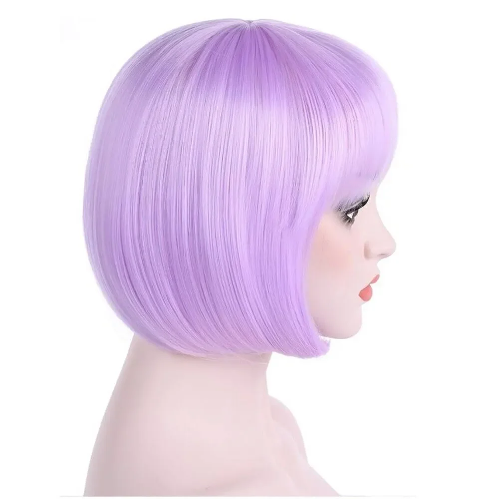 Onedor 10” Purple Lilac Bob Wig Flapper Cosplay Adjustable